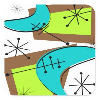 Atomic Era Inspired Boomerang Design Square Sticker