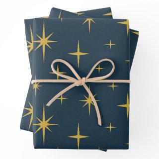 Atomic Starburst Navy, Mustard  Sheets