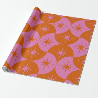 Atomic Starbursts on Pink Orange Scallop Shapes