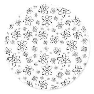 Atoms Retro Atomic Age Pattern Classic Round Sticker