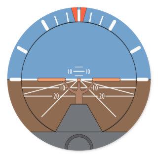 Attitude Indicator Aircraft Flight Instrument Classic Round Sticker