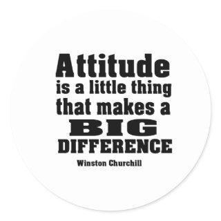 Attitude makes a big difference classic round sticker