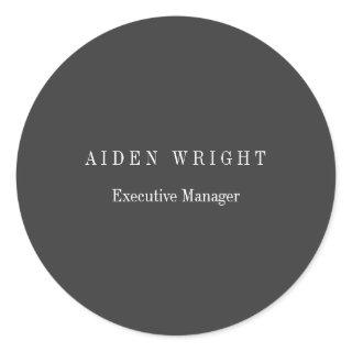 Attractive Black Classical Minimalist Classic Round Sticker