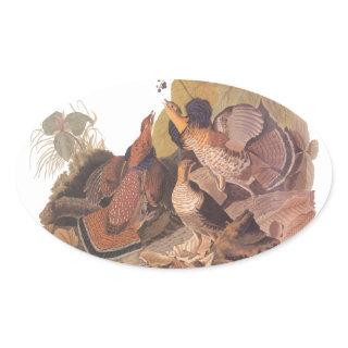 Audubon's Ruffed Grouse Oval Sticker