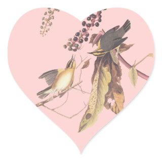 Audubon's Worm Eating Warbler Heart Sticker