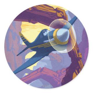 Augerin Canyon Illustration Classic Round Sticker