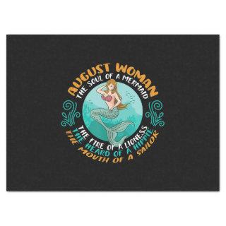 August Woman Soul Of Mermaid Leo Zodiac Birthday Tissue Paper