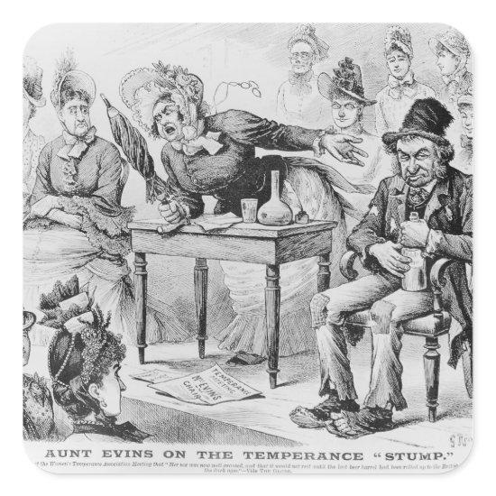 Aunt Evins on the Temperance 'Stump' Square Sticker