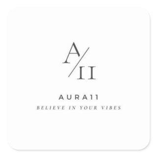 aura11 believe in your vibes square sticker
