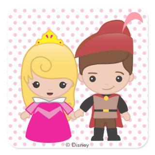 Aurora and Prince Philip Emoji Square Sticker