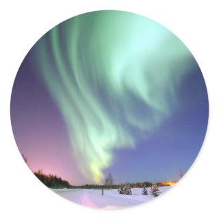 Aurora - Beautiful Northern Lights Classic Round Sticker