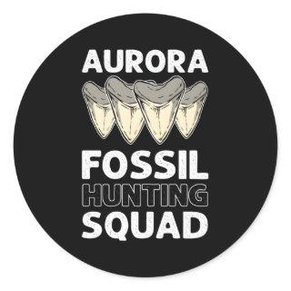 Aurora Fossil Tooth Hunting Squad Megalodon Tooth  Classic Round Sticker