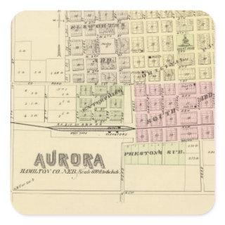 Aurora, Phillips, an Hampton, Nebraska Square Sticker