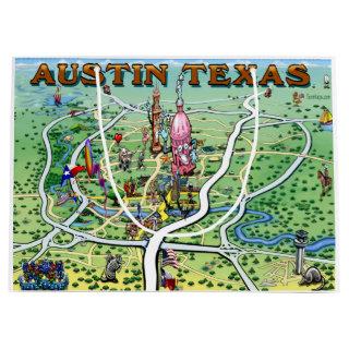 Austin Texas Fun Map Large Gift Bag