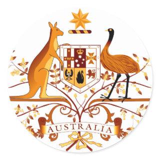 Australia COA Brown Classic Round Sticker