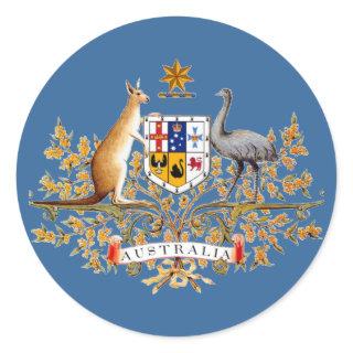 Australia Coat of Arms Classic Round Sticker