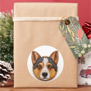 Australian Cattle Dog 3D Inspired Classic Round Sticker