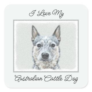 Australian Cattle Dog - Cute Original Dog Art Square Sticker