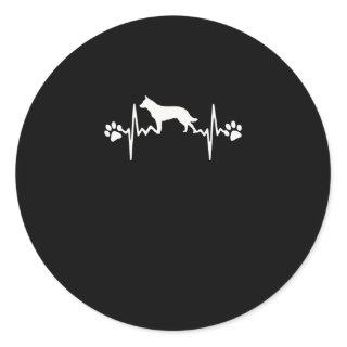 Australian Cattle Dog Heartbeat Love Gift Classic Round Sticker