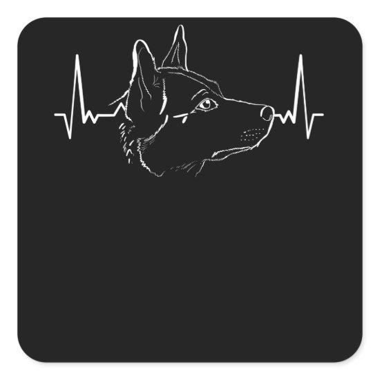 Australian Cattle Dog Heartbeat Square Sticker