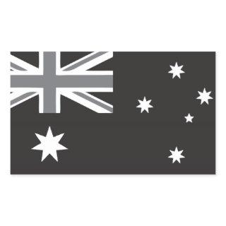 Australian Flag Black and White Rectangular Sticker