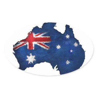 Australian Flag Graffiti Oval Sticker