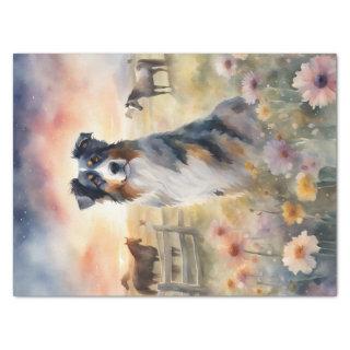 Australian Shepherd in a Rustic Setting Decoupage Tissue Paper