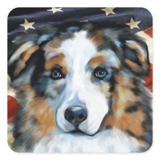 AUSTRALIAN SHEPHERD    SQUARE STICKER