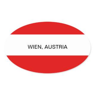 AUSTRIA: Flag of Austria--Wien Oval Sticker