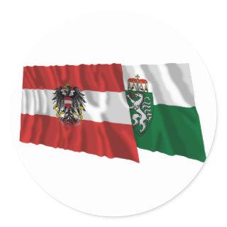 Austria & Steiermark Waving Flags Classic Round Sticker