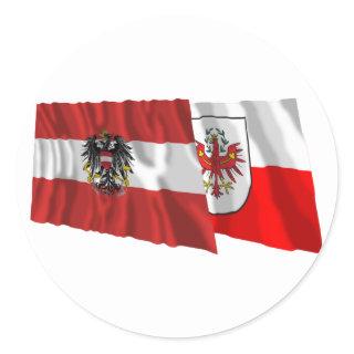 Austria & Tirol Waving Flags Classic Round Sticker