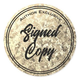 Author Signed Copy Gold Classic Round Sticker