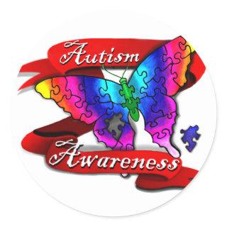 Autism Awareness Banner Classic Round Sticker
