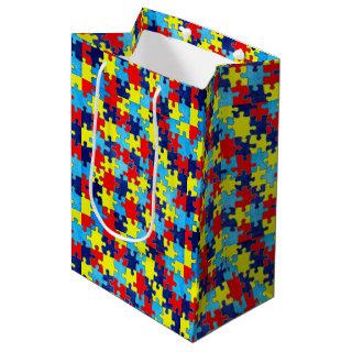 Autism Awareness-Puzzle by Shirley Taylor Medium Gift Bag