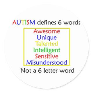 Autism Defines Classic Round Sticker