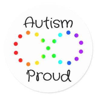 Autism Proud Neurodiversity Acceptance Rainbow Classic Round Sticker