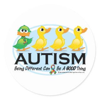 Autism Ugly Duckling Classic Round Sticker