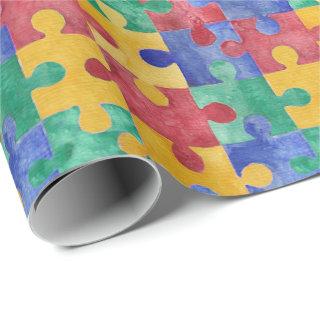 Autism watercolor puzzle