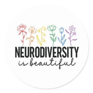 Autism Wildflower, ADHD, Special ed teacher Classic Round Sticker