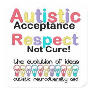 Autistic Acceptance Respect Not Cure Square Sticker
