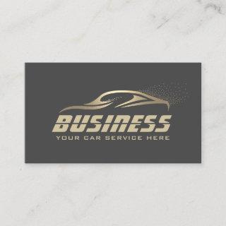 Auto Detailing Automotive Car Wash Gold & Gray Business Card