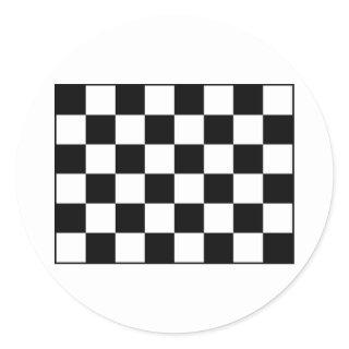 Auto Racing Chequered  Checkered Flag Classic Round Sticker