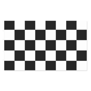 Auto Racing Chequered  Checkered Flag Rectangular Sticker