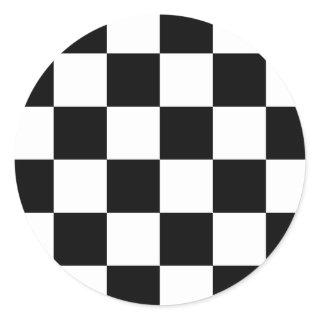 Auto Racing Chequered Flag Classic Round Sticker