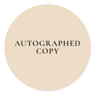 Autographed Copy Beige Sticker