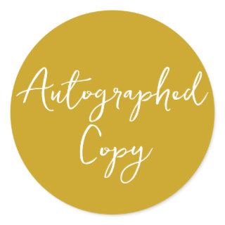 Autographed Copy Gold Script Sticker