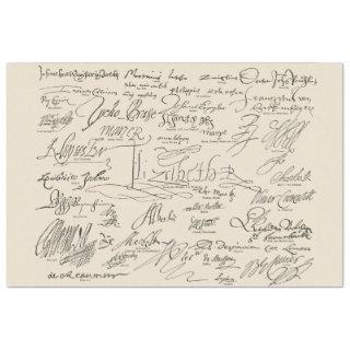 Autographs of Famous People Handwritten Script Tissue Paper
