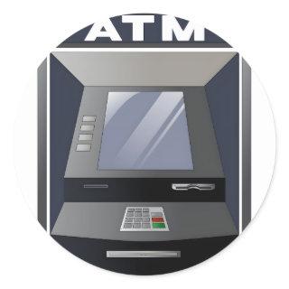 Automatic Teller Machine Atm Classic Round Sticker