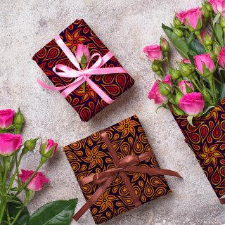Autumn Abstract Flower Paisley Pattern Orange Fall  Sheets