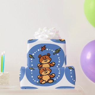 Autumn Bear with Falling Leaves